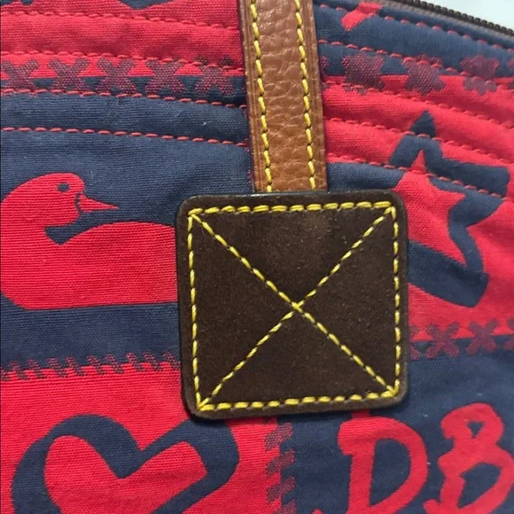 VTG Dooney & Bourke Red & Blue novelty canvas patchwork shoulder handbag NWT - Picture 12 of 15
